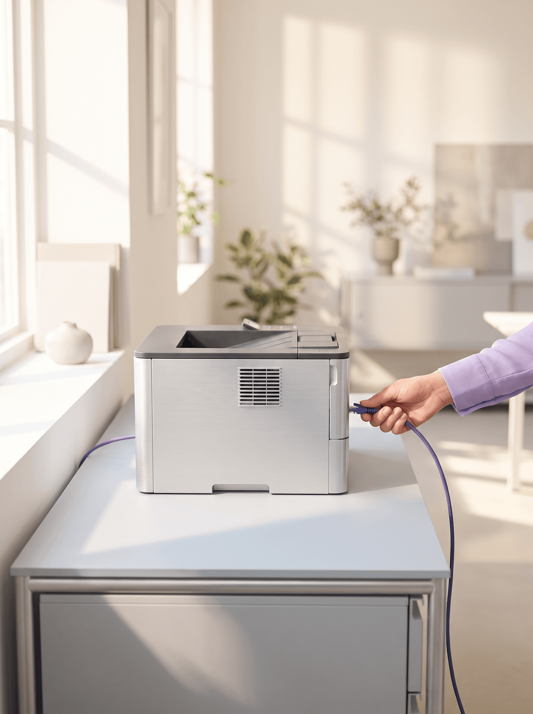 Office printer being connected to the network