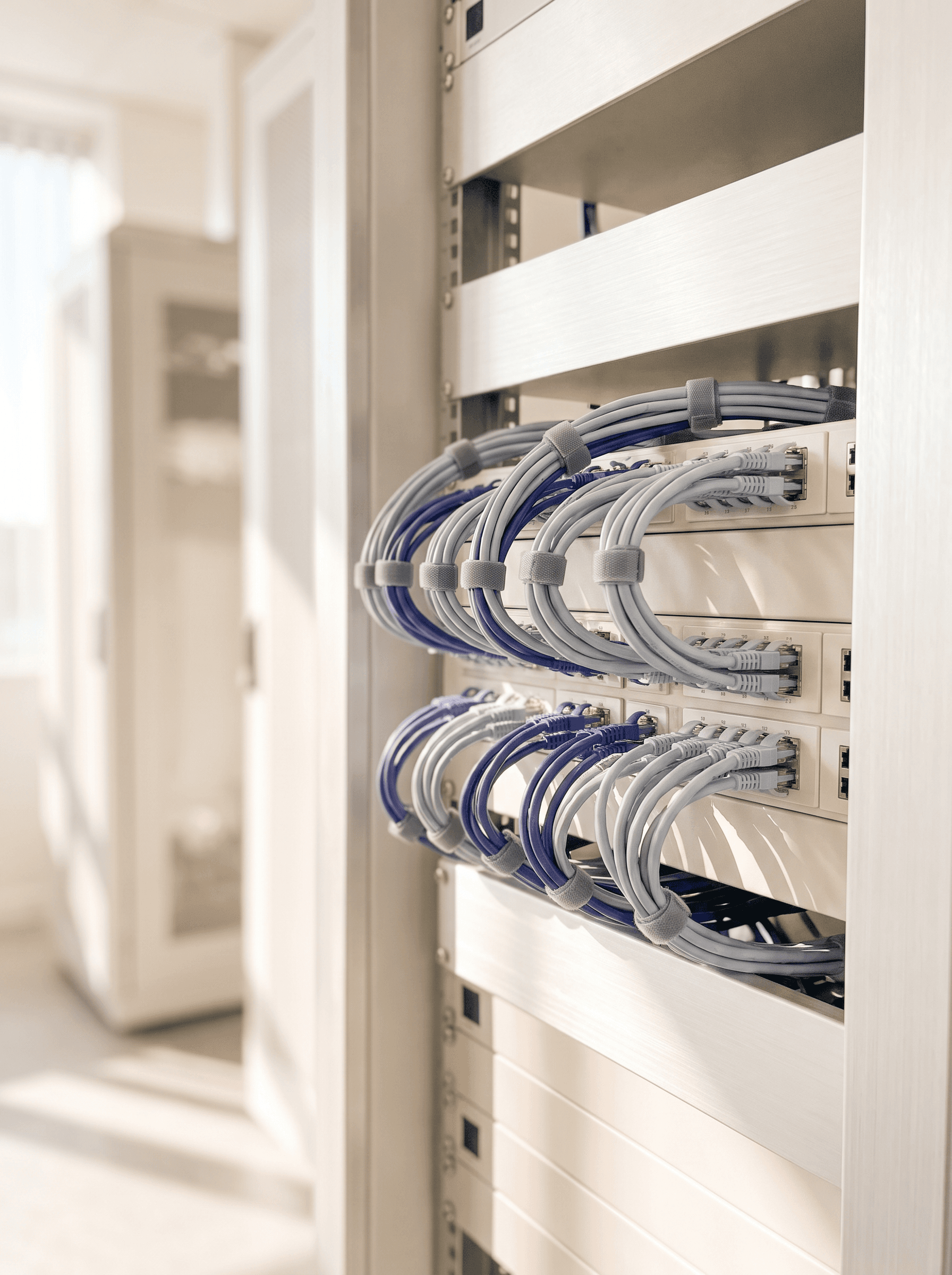 Neatly dressed network patch panel